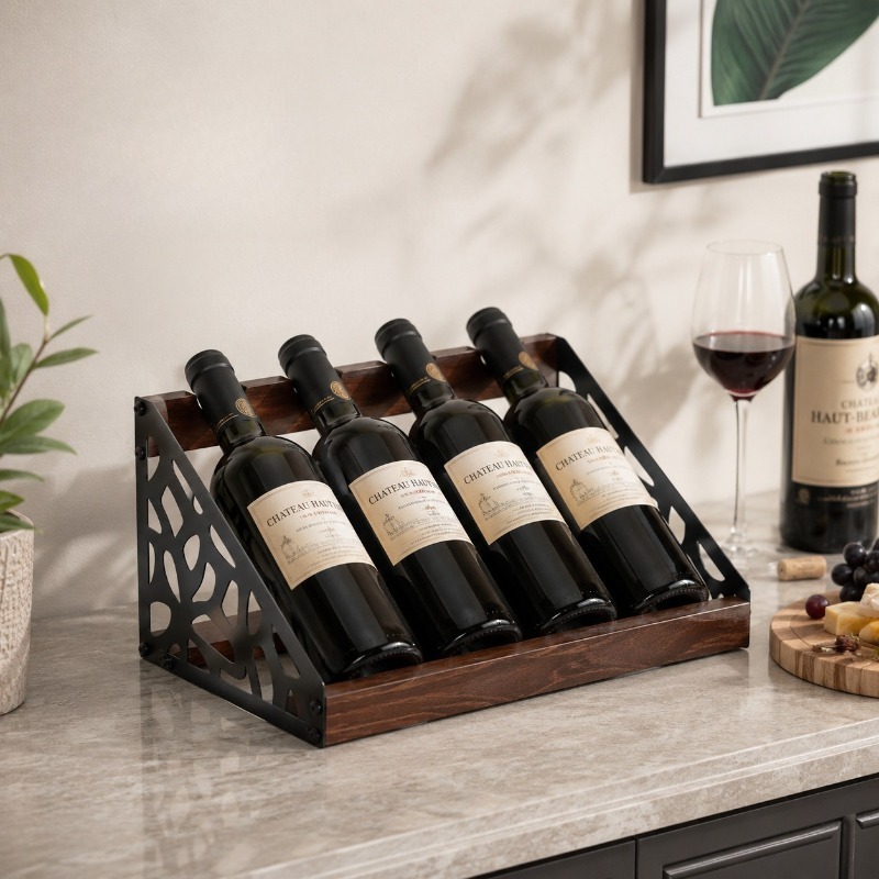 Home Bar Shelves - Porta Bottiglie di Vino in Legno