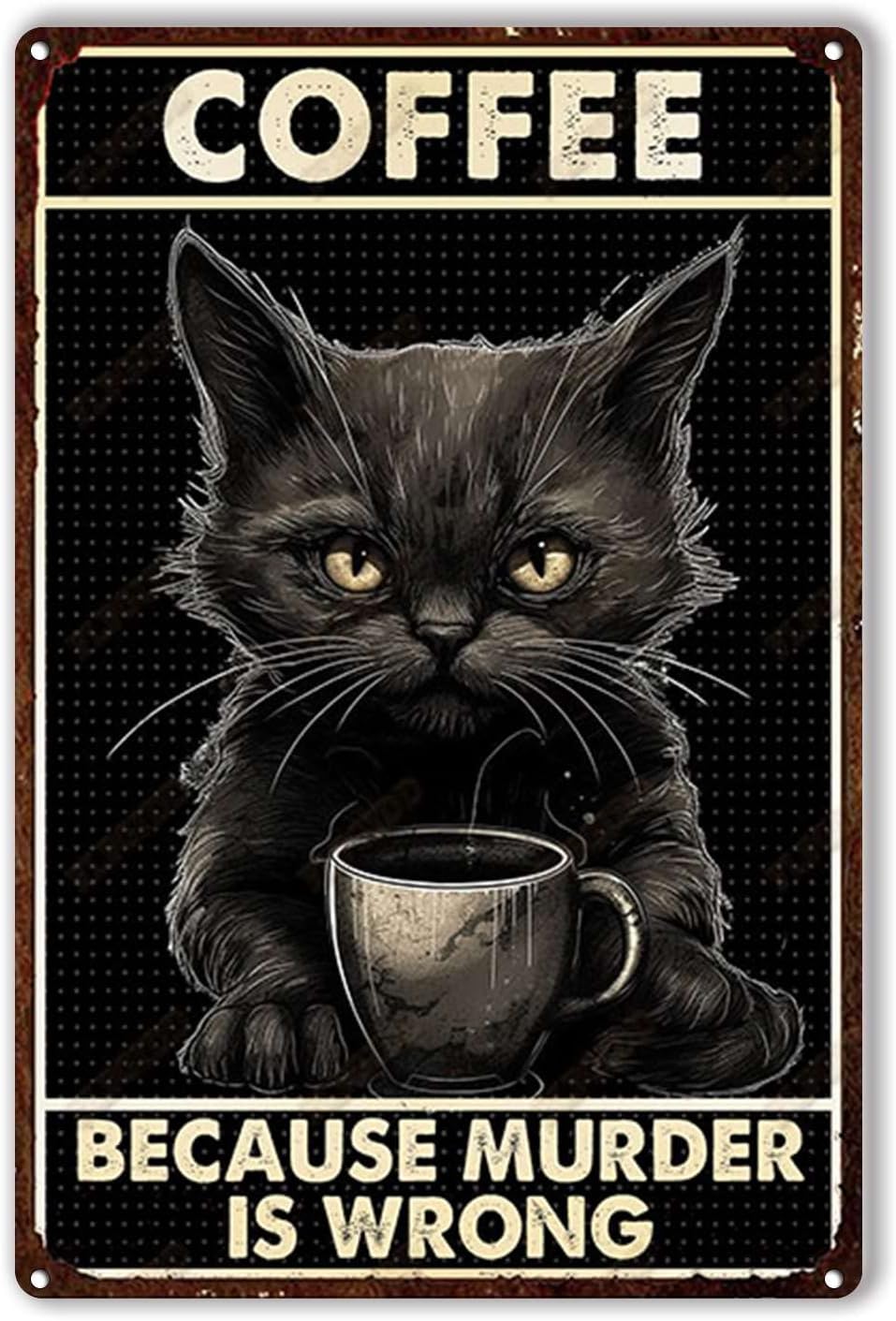 Home Bar And Coffee - Targa in Latta con Gatto e