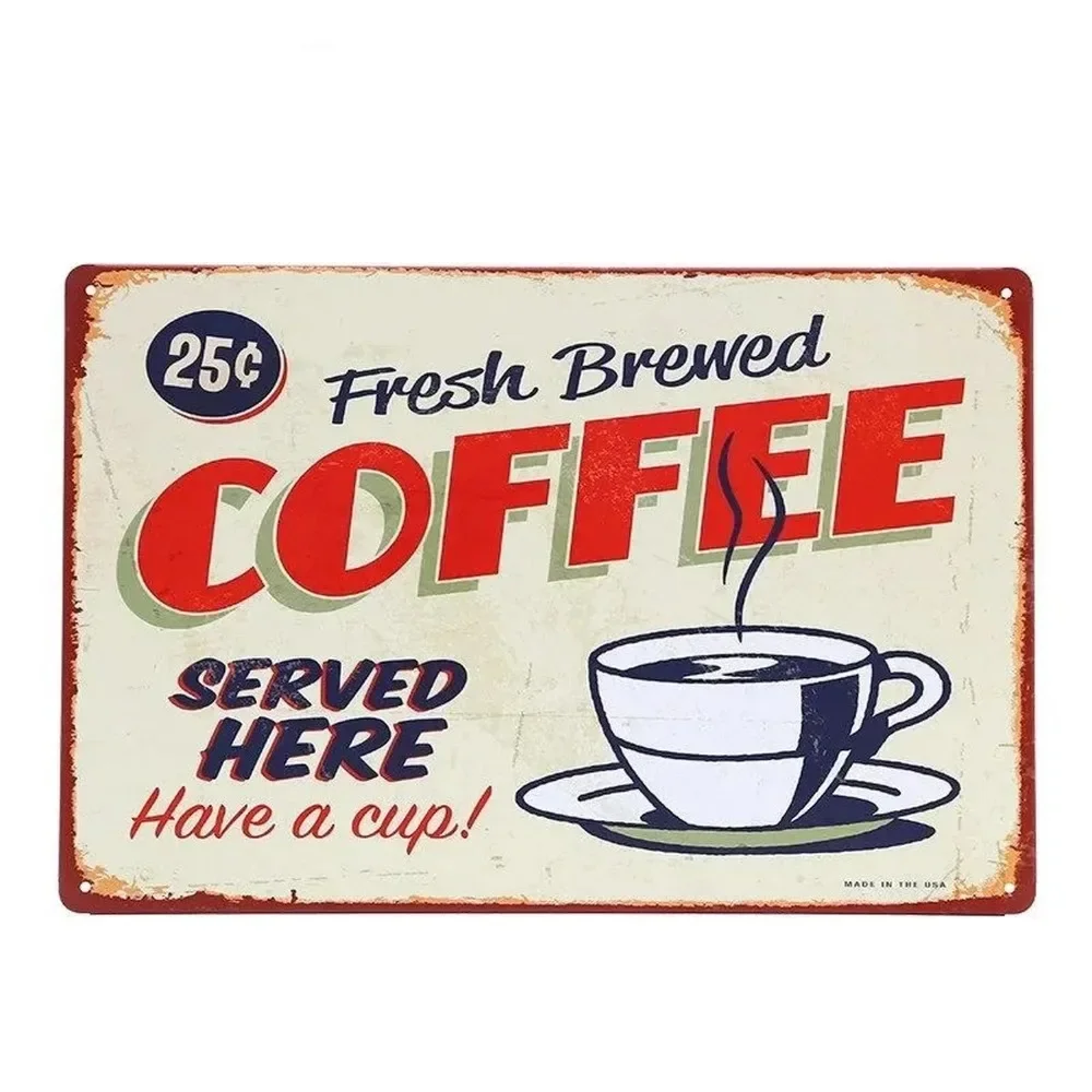 Home Bar And Coffee - Targhe in Metallo Vintage con Scritte