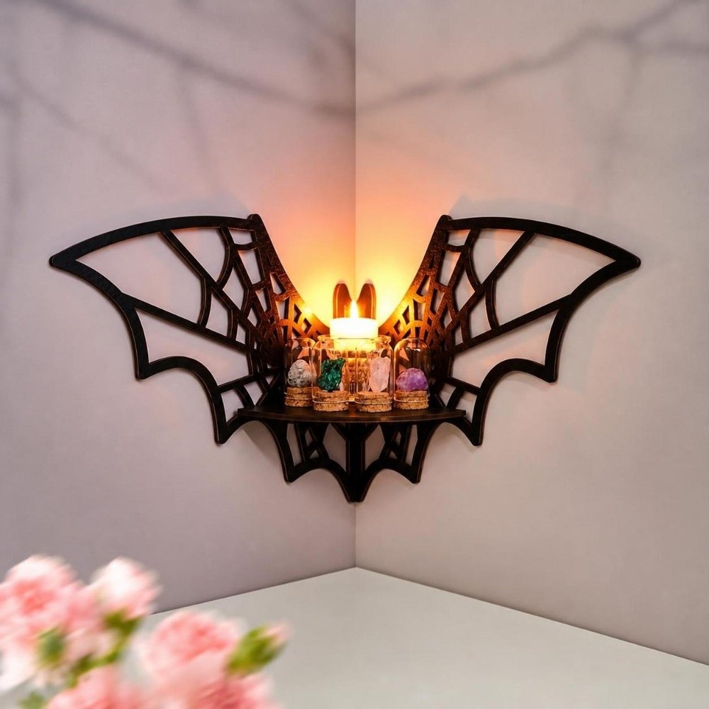 Home Bar Shelf - Mensola angolare in legno a forma