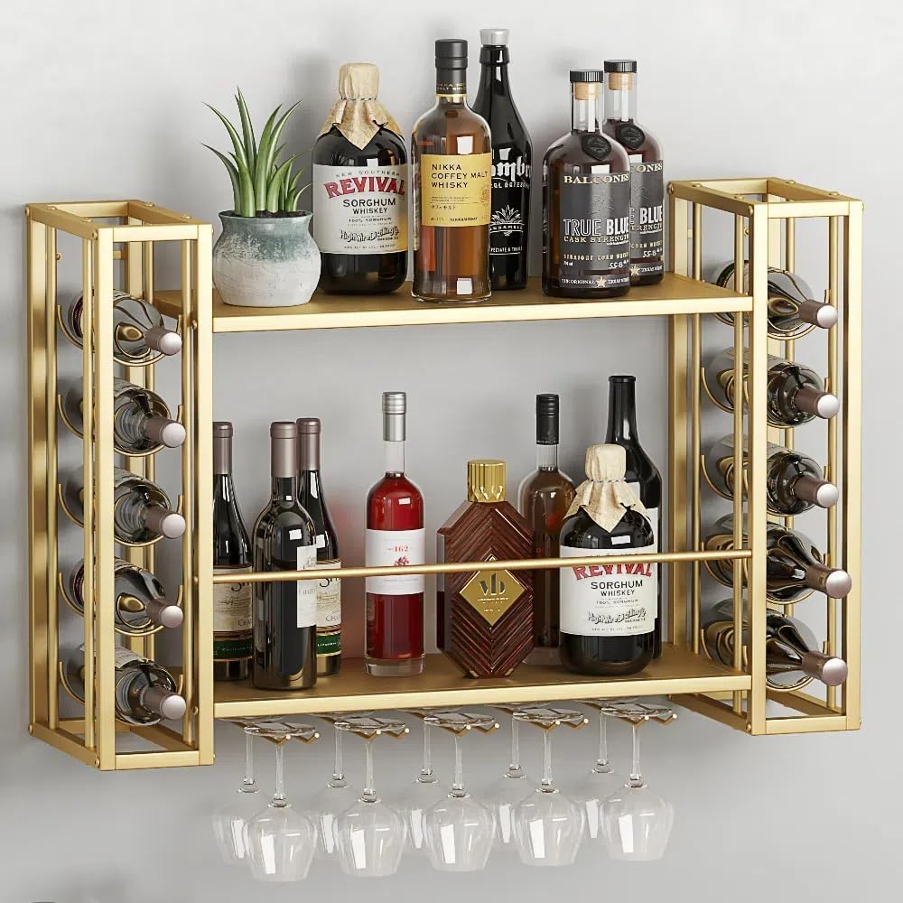 Home Bar Shelves - Portabottiglie da Parete, Portabottiglie da Parete