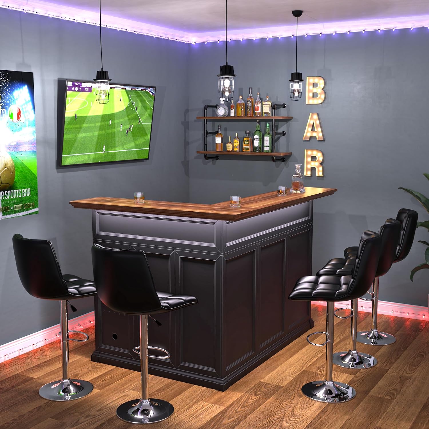 Mobile Bar a L per la Casa con - Home Bar Setup recensione e prezzo