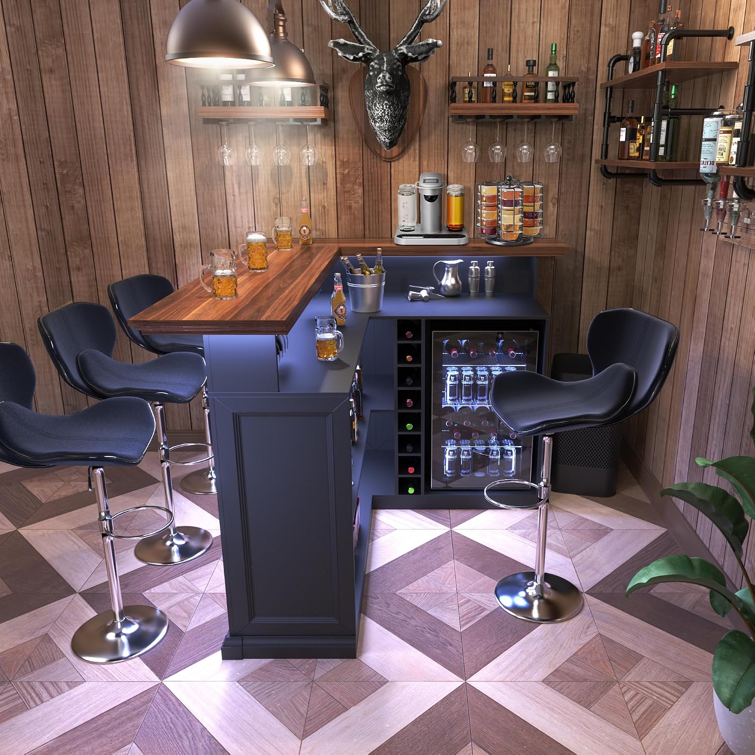 Mobile Bar a L per la Casa con - Home Bar Setup recensione e prezzo